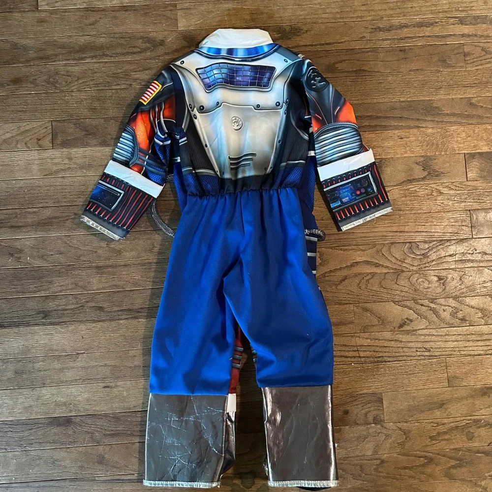 Kids Astronaut Costume 3-4T Space Explorer Suit Jumpsuit & Hood Play Dress Up‎